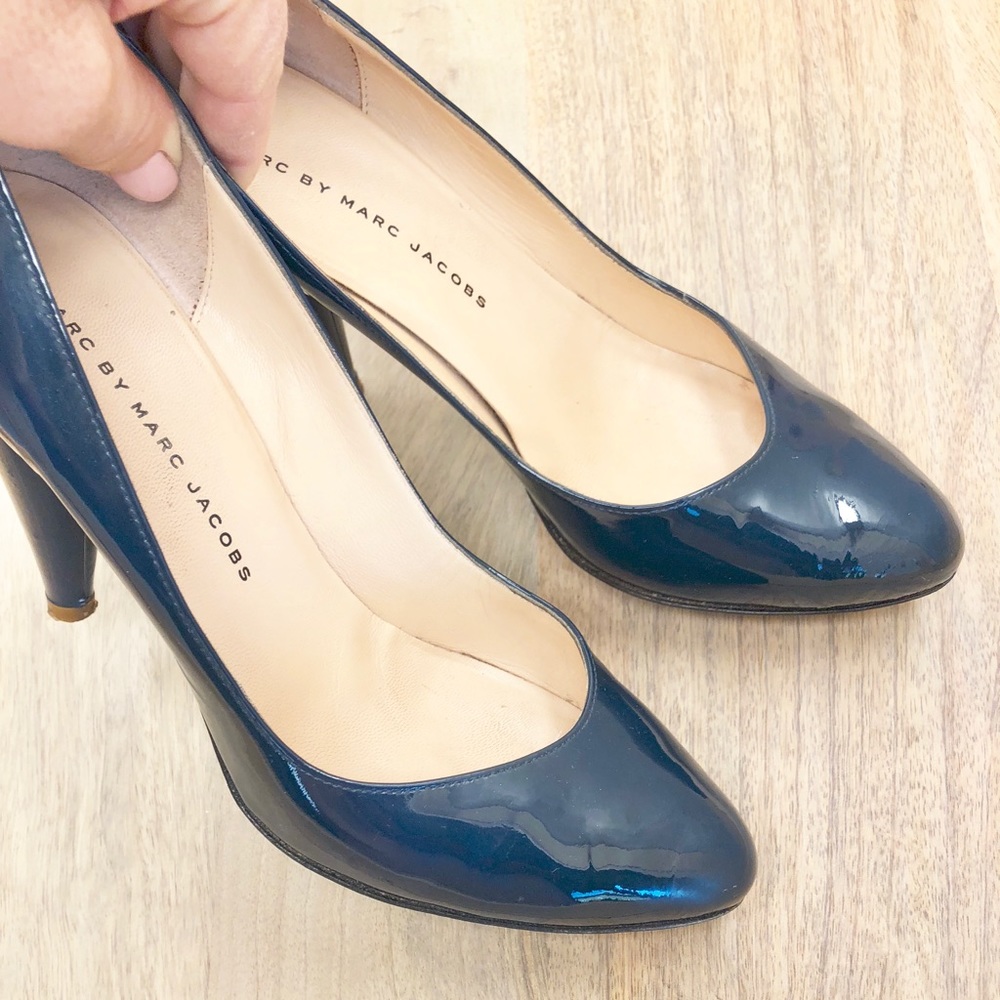 Navy Marc by Marc Jacobs Blue Patent Leather Pumps
